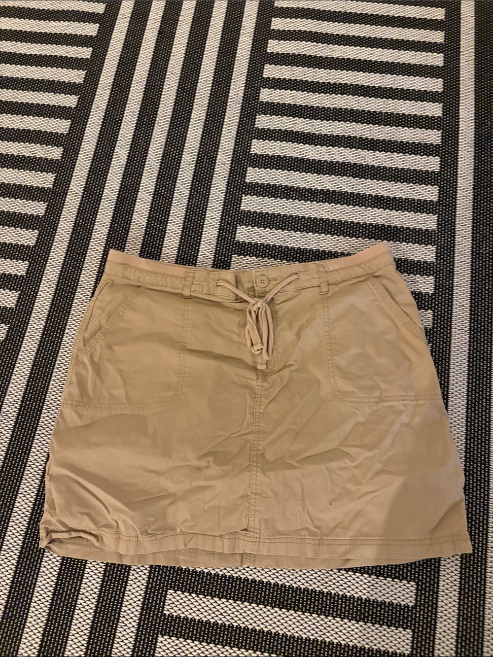 Faded Glory Khaki Drawstring Mini Skirt